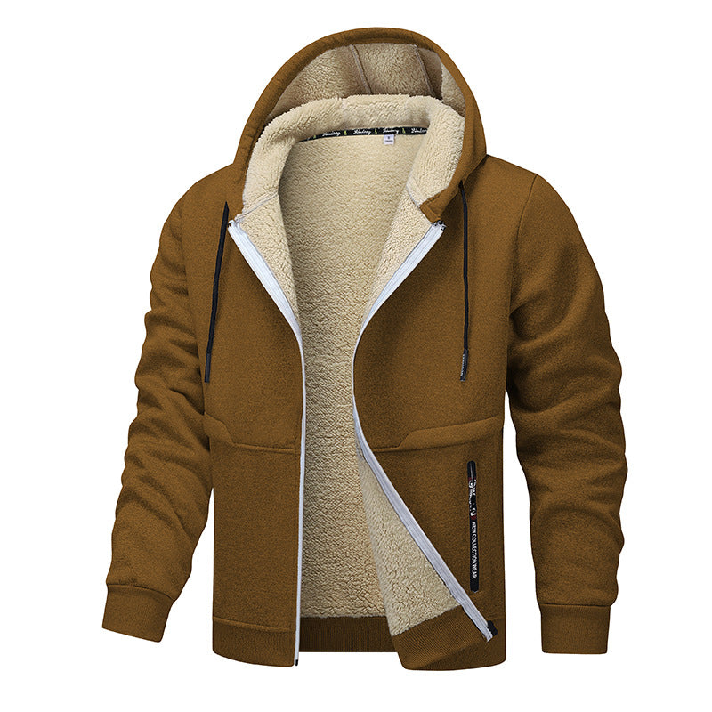 Hoodie heren met rits en sherpa voering