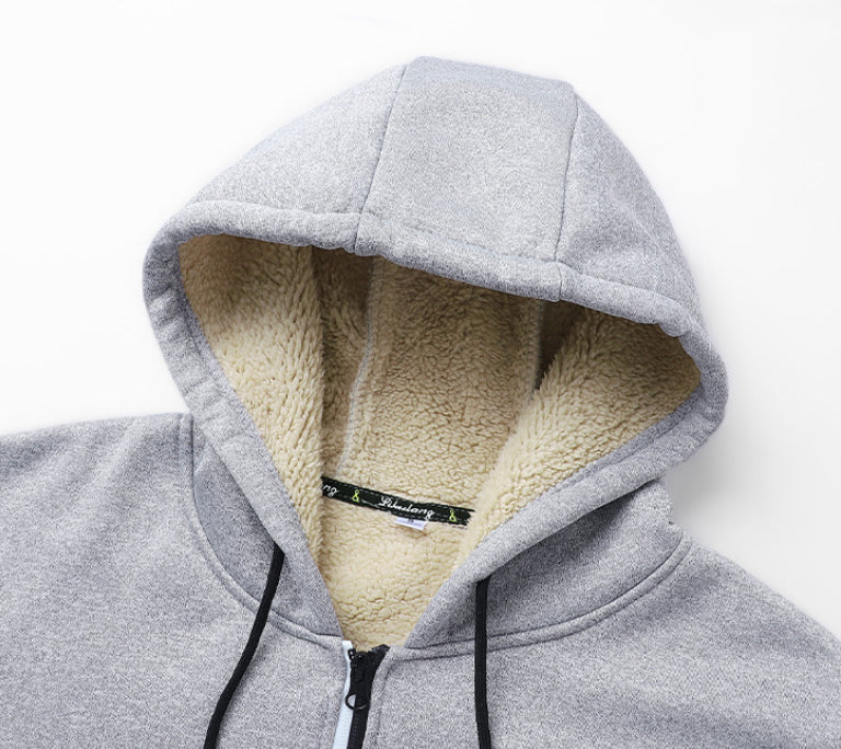 Hoodie heren met rits en sherpa voering