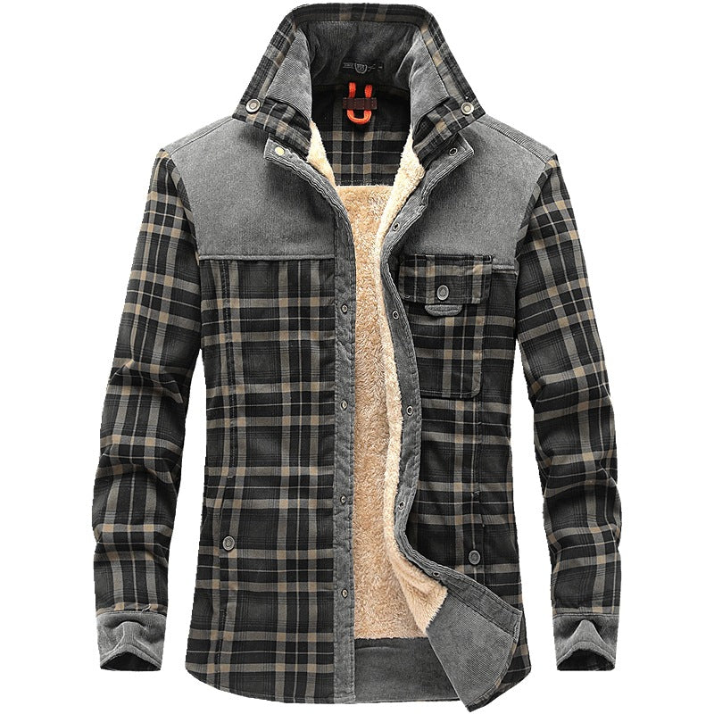 Geruit overshirt heren met fleecevoering