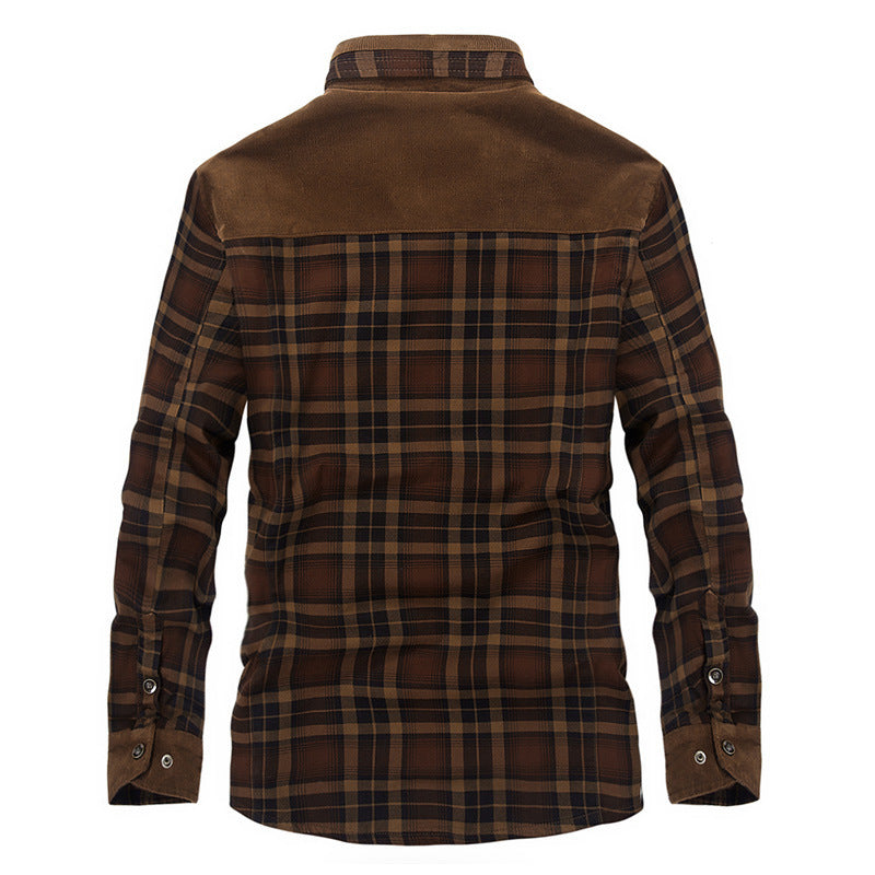 Geruit overshirt heren met fleecevoering