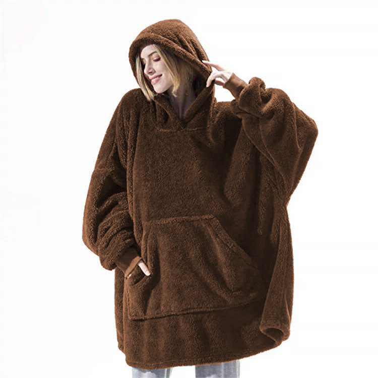 Oversized hoodie deken met grote buidelzak