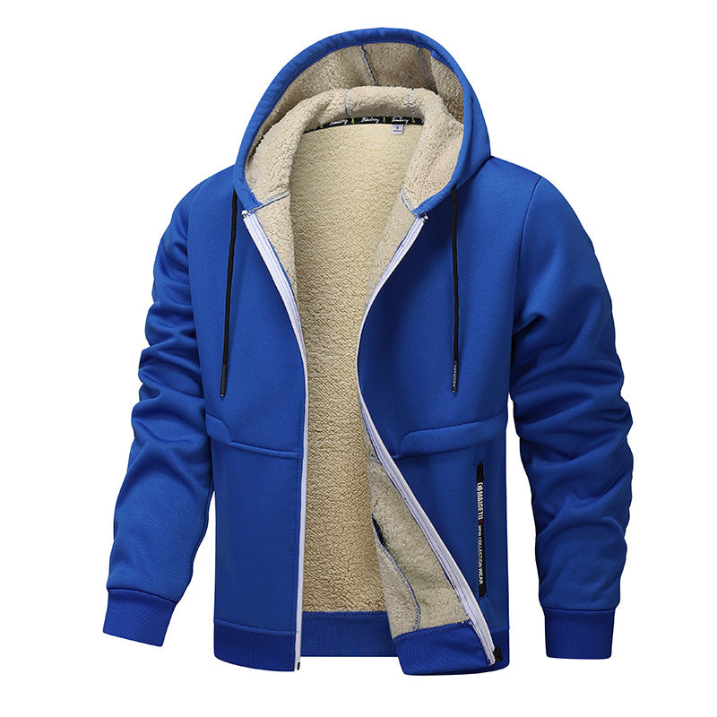 Hoodie heren met rits en sherpa voering