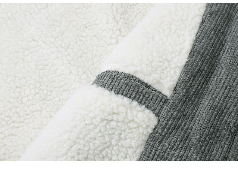 Corduroy jas heren met sherpa kraag