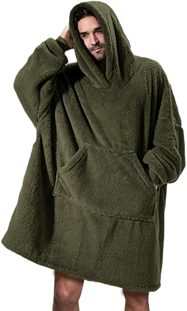 Oversized hoodie deken met grote buidelzak