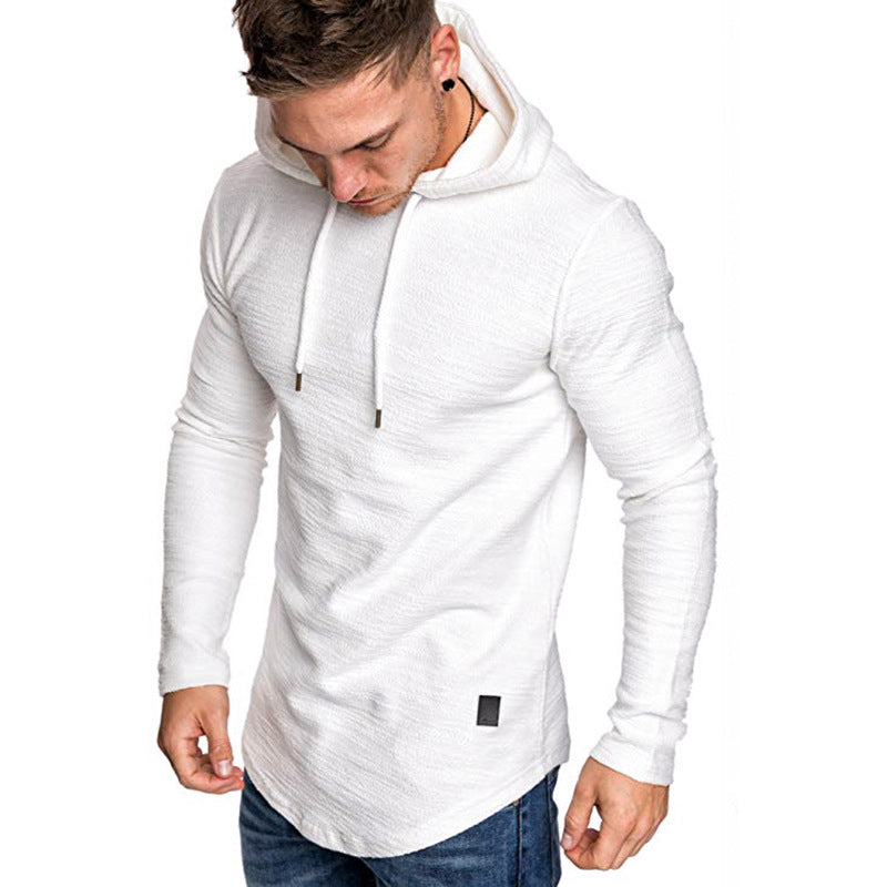 Slim fit hoodie heren met ronde zoom