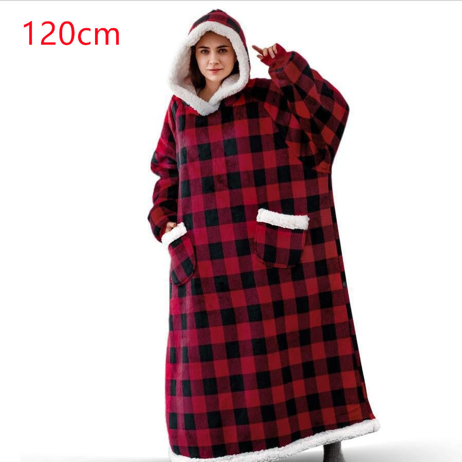 Oversized hoodie deken met sherpa capuchon