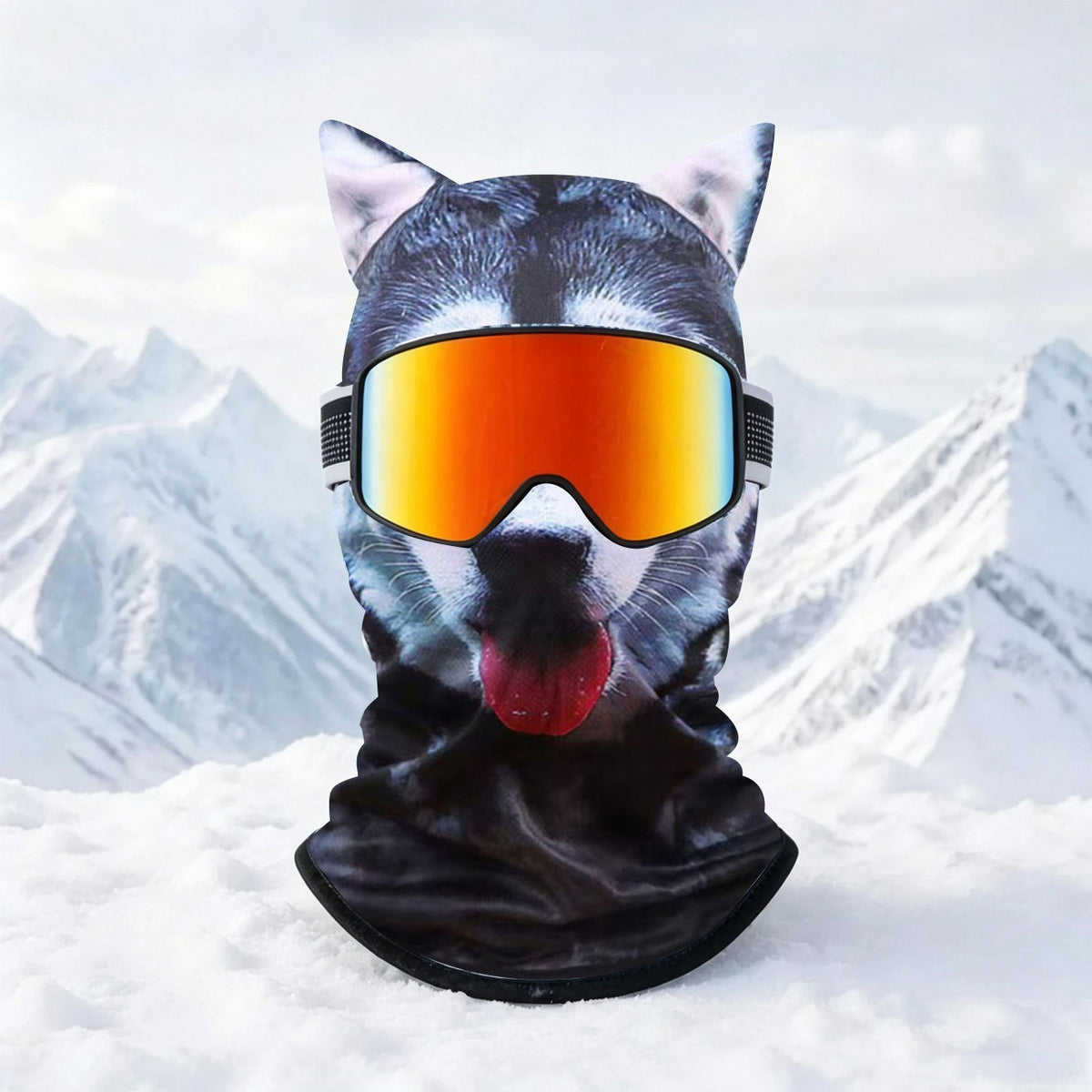 Bivakmuts met grappige gezichtsprint