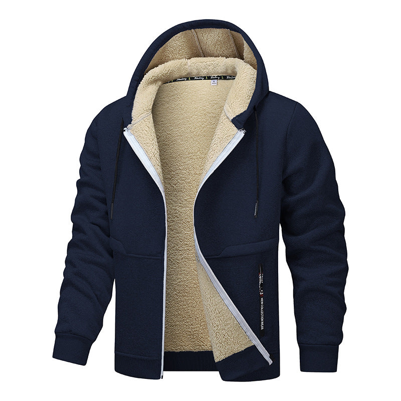 Hoodie heren met rits en sherpa voering