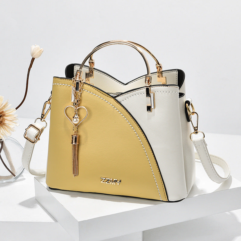 Colour block handtas met hartje