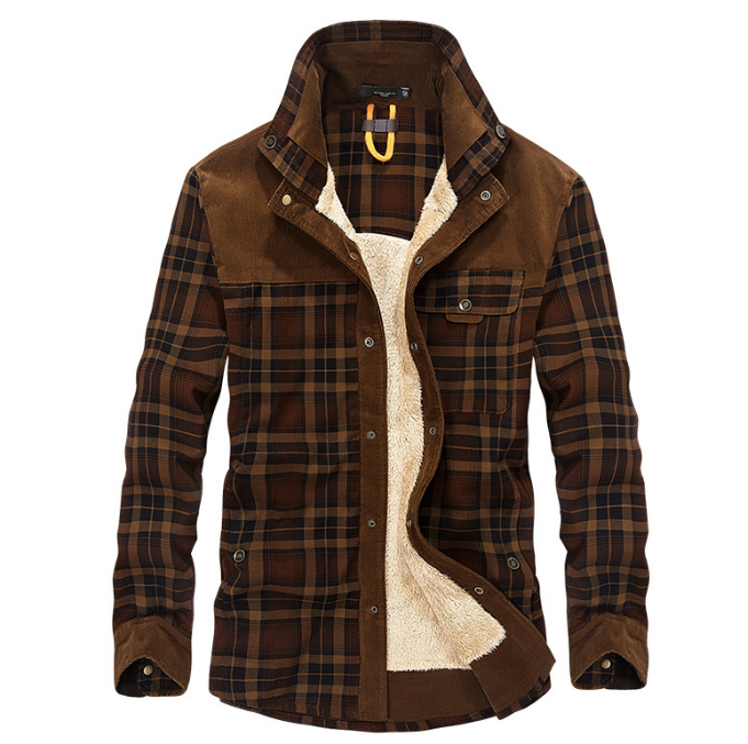 Geruit overshirt heren met fleecevoering