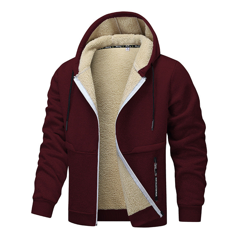 Hoodie heren met rits en sherpa voering