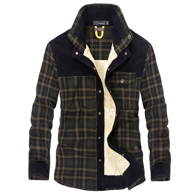 Geruit overshirt heren met fleecevoering