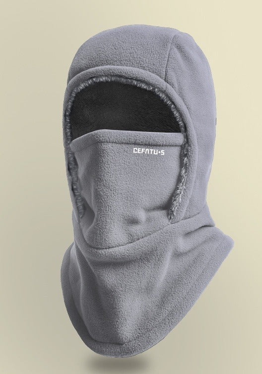 Fleece bivakmuts met opgetrokken gezichtsdeel