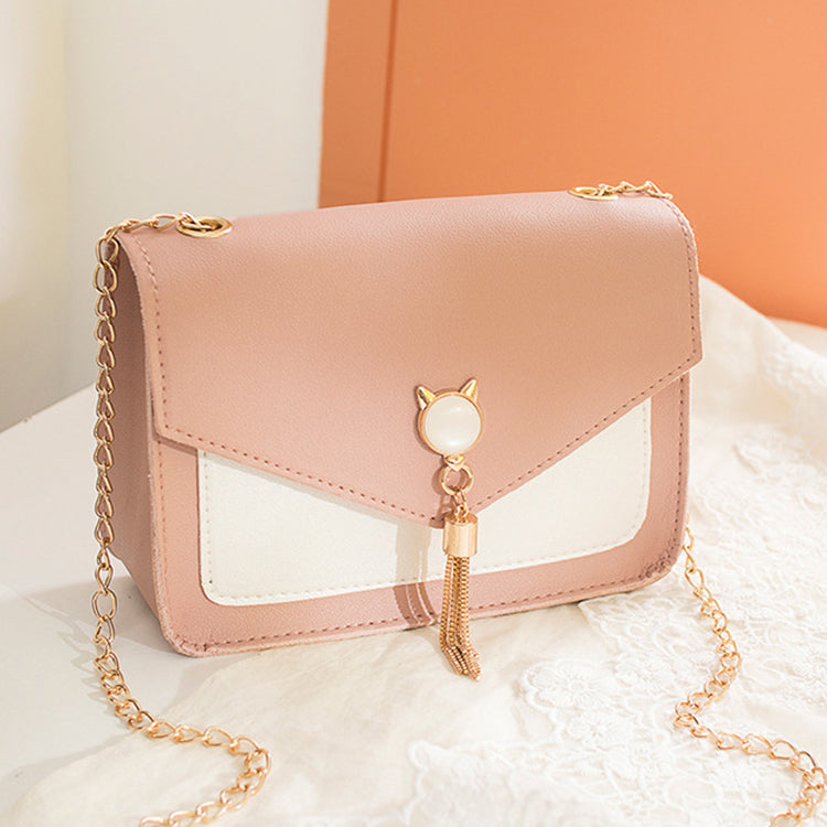 Vierkant crossbody tasje met kattensluiting