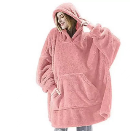 Oversized hoodie deken met grote buidelzak