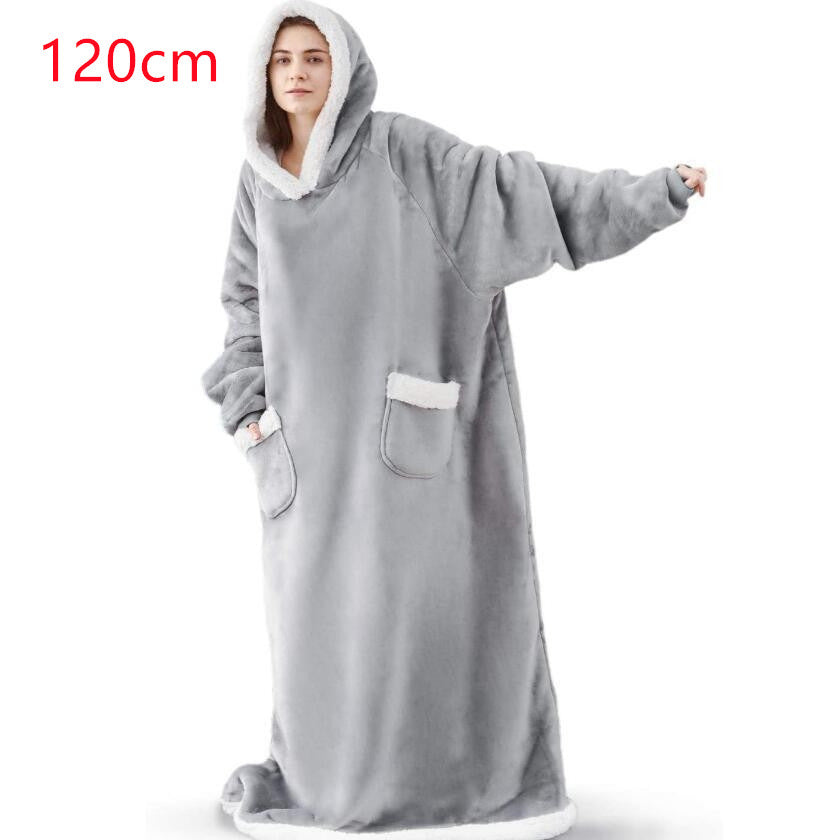 Oversized hoodie deken met sherpa capuchon