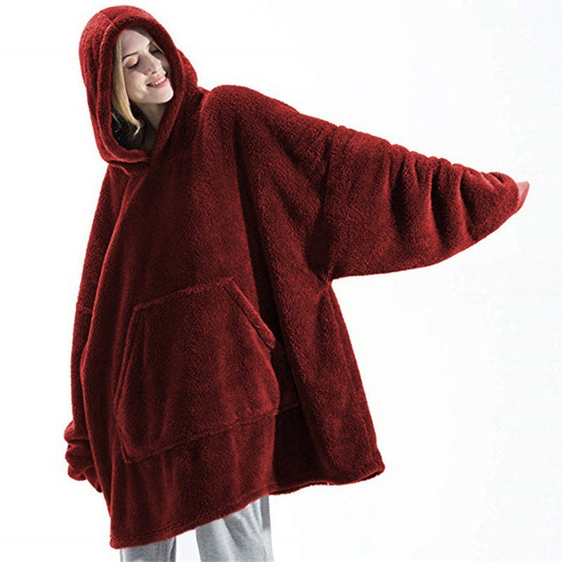 Oversized hoodie deken met grote buidelzak
