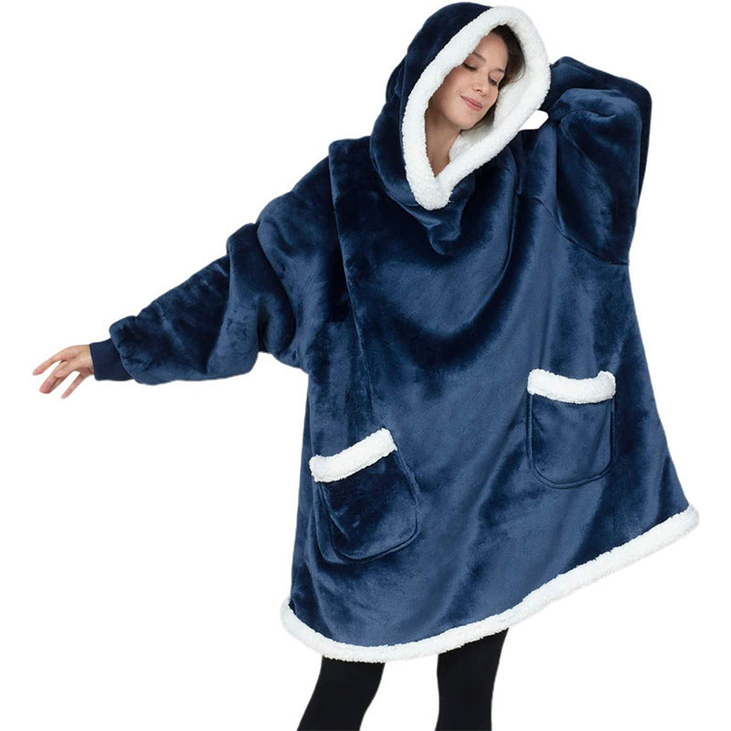 Oversized hoodie deken met sherpa capuchon