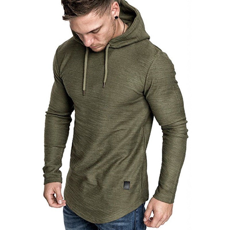 Slim fit hoodie heren met ronde zoom