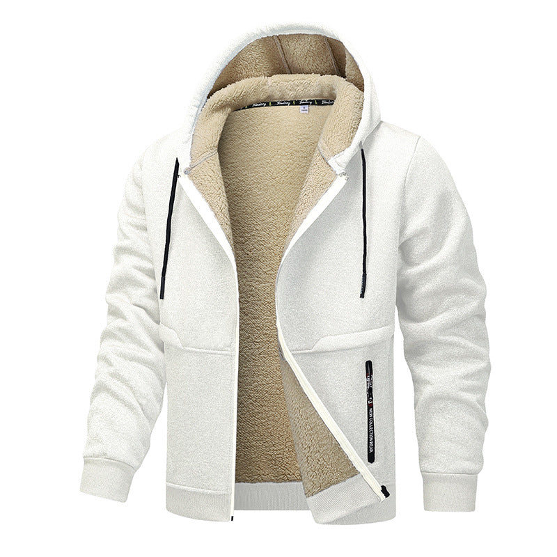 Hoodie heren met rits en sherpa voering