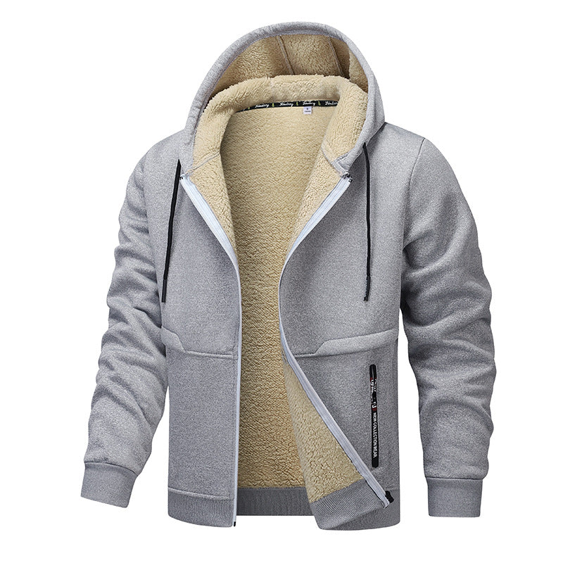 Hoodie heren met rits en sherpa voering