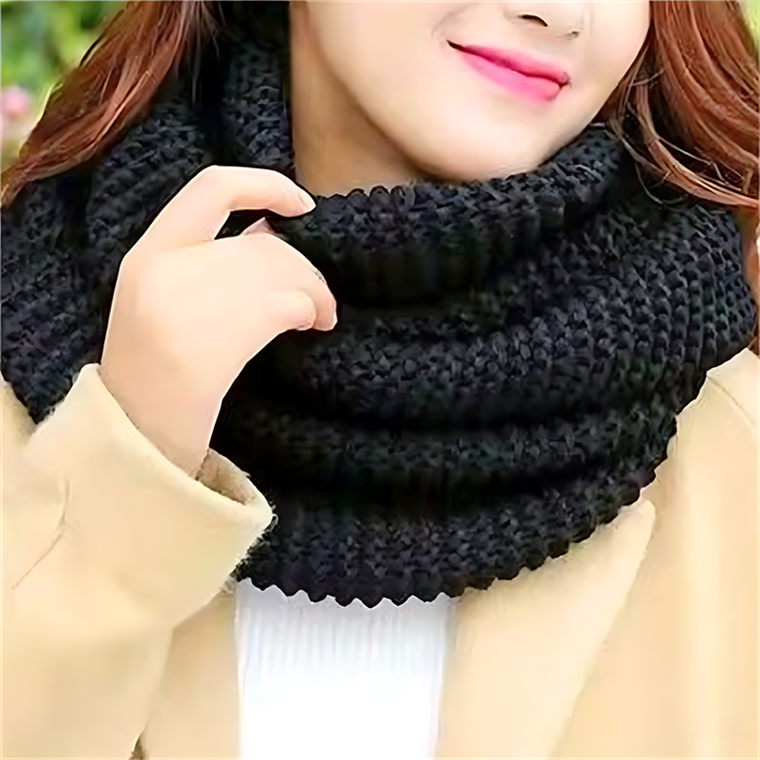 Dames Infinity Sjaal met Dikke Structuur voor Winterwarmte
