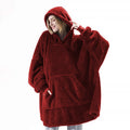 Oversized hoodie deken met grote buidelzak