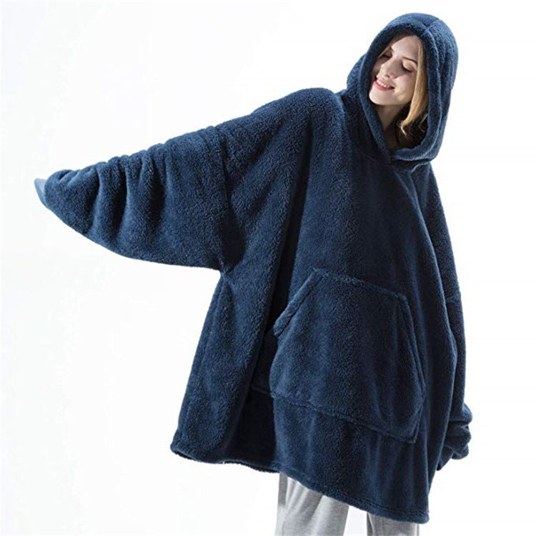 Oversized hoodie deken met grote buidelzak