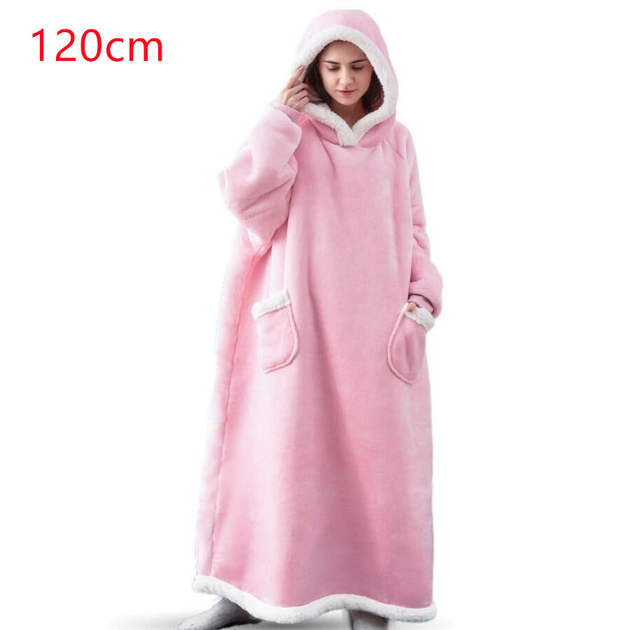 Oversized hoodie deken met sherpa capuchon