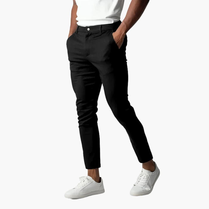 Heren Stretch Chino's met Elastische Tailleband en Slimme Pijpen