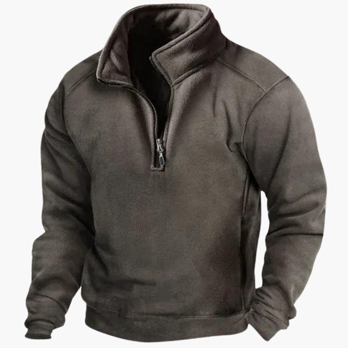 Heren Fleece Pullover met Halve Rits Kraag
