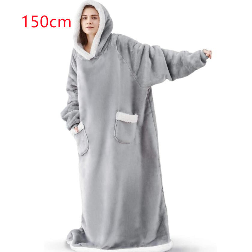 Oversized hoodie deken met sherpa capuchon