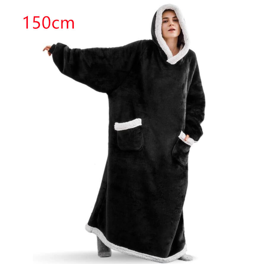 Oversized hoodie deken met sherpa capuchon