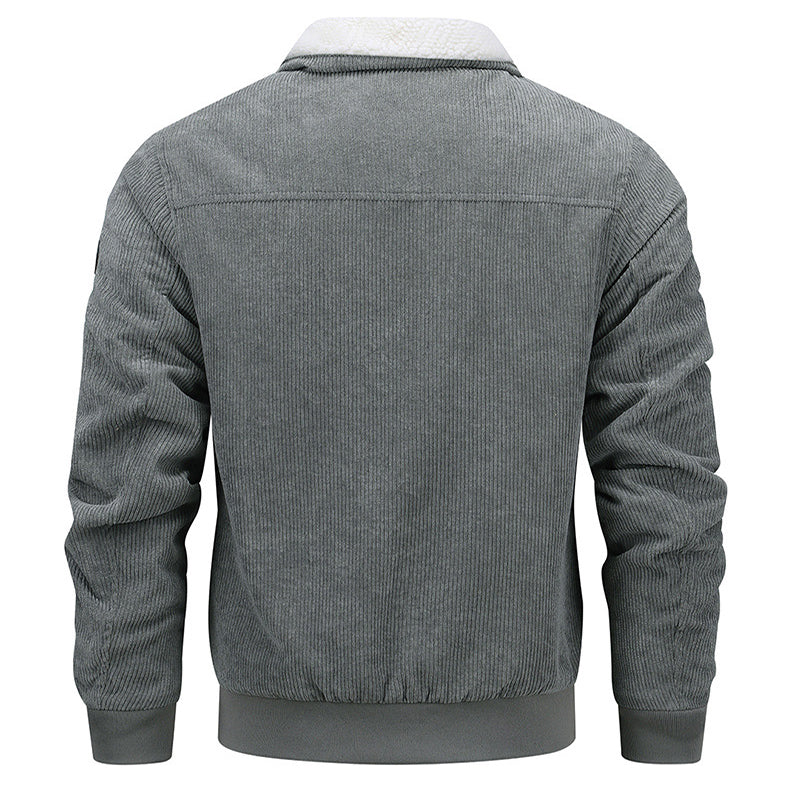Corduroy jas heren met sherpa kraag
