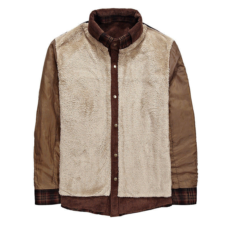 Geruit overshirt heren met fleecevoering
