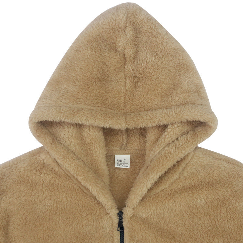 Teddy fleece jas heren met capuchon