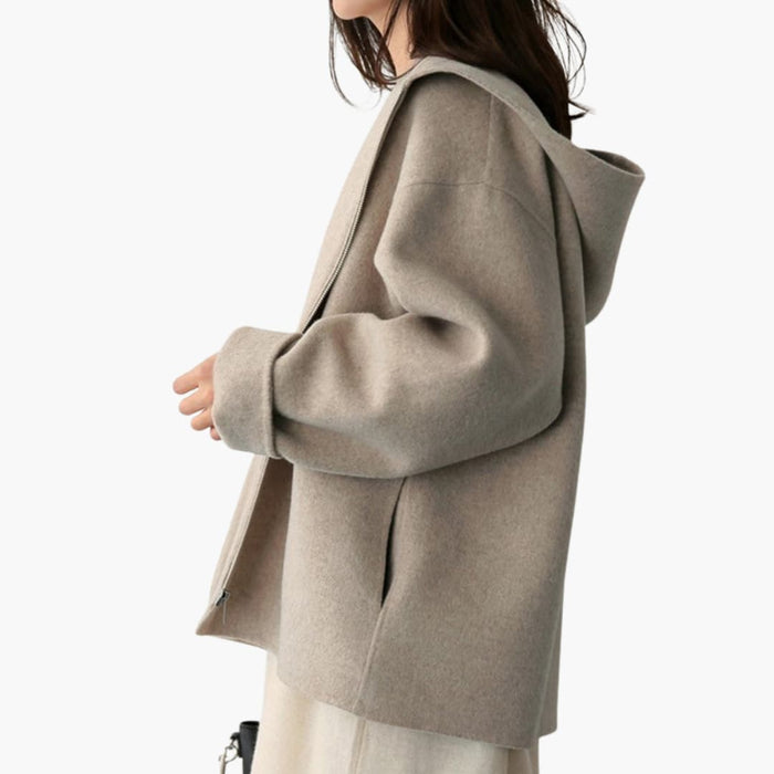 Dames Hooded Jacket met Rits en Zakjes