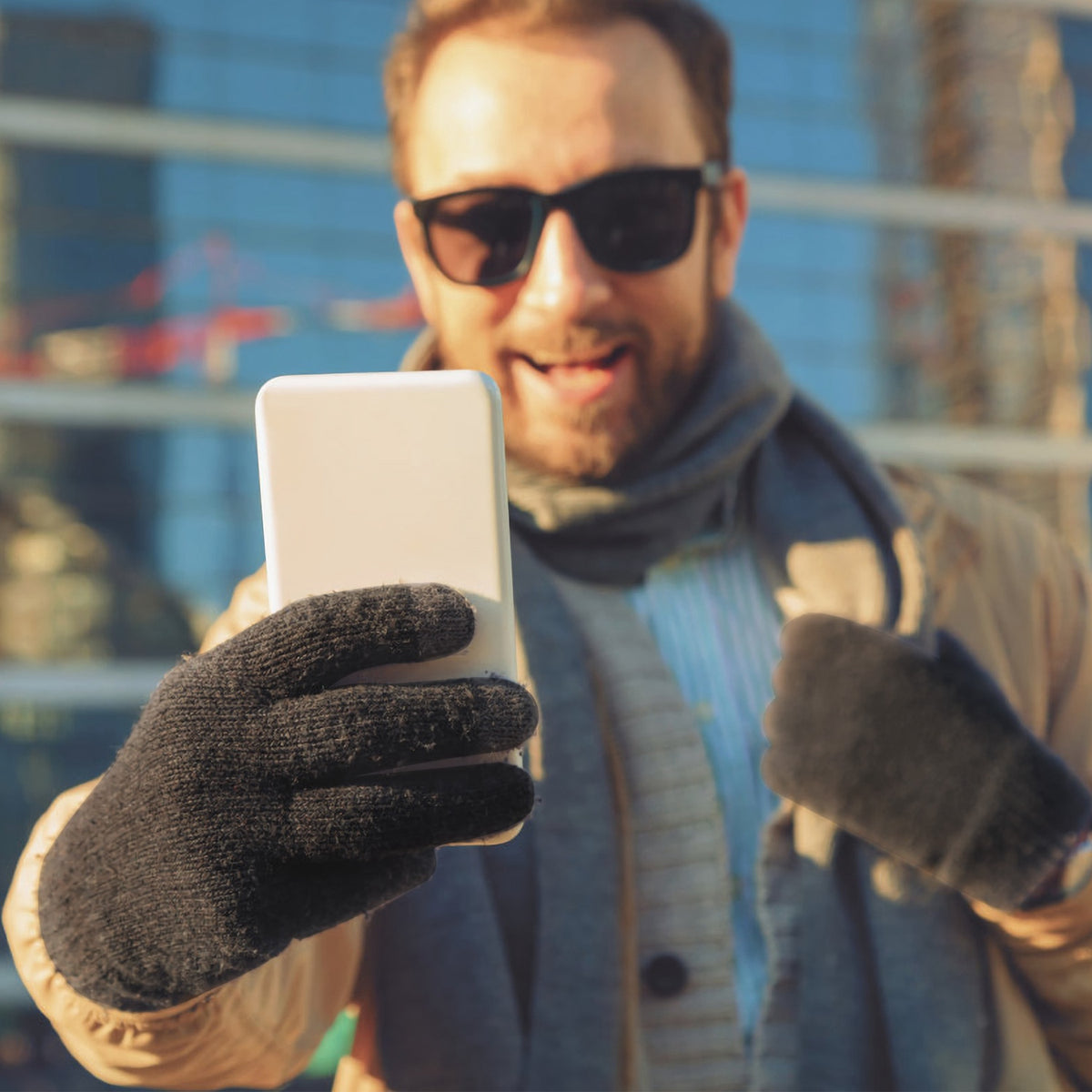 Gebreide touchscreen handschoenen
