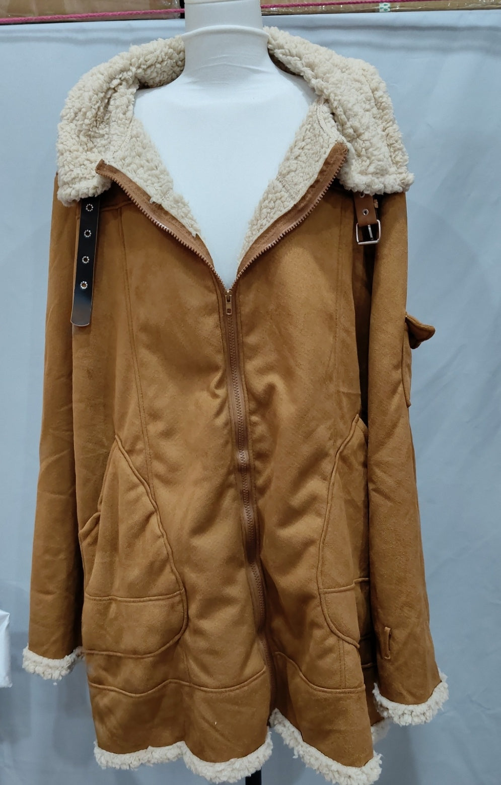 Winterjas heren met grote bontkraag