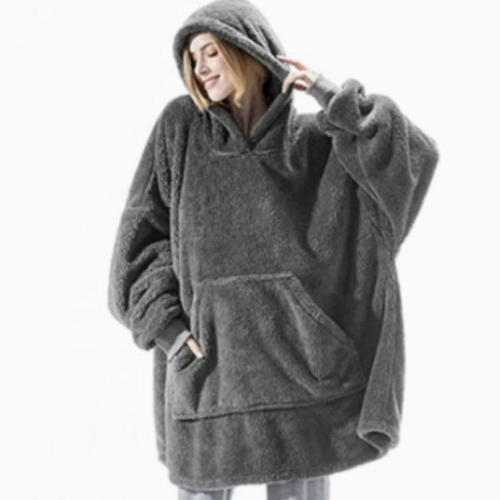 Oversized hoodie deken met grote buidelzak