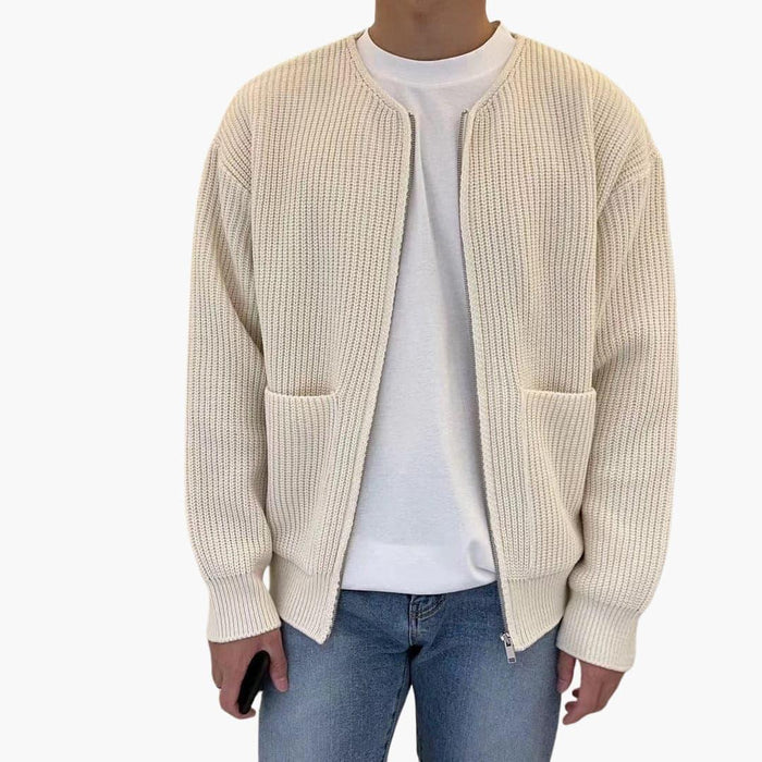 Heren Cardigan met Voorrits en Zakken