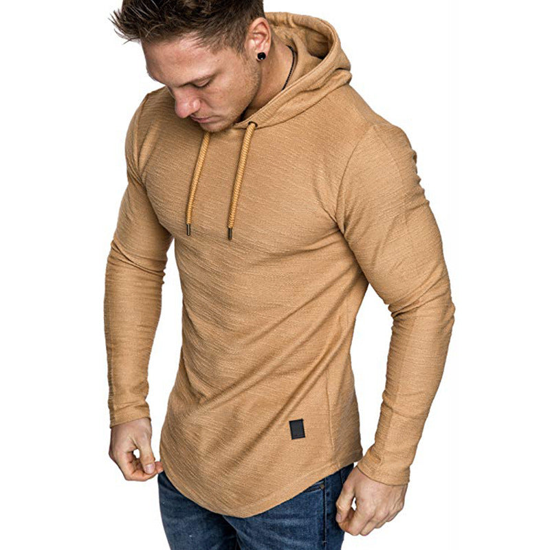Slim fit hoodie heren met ronde zoom