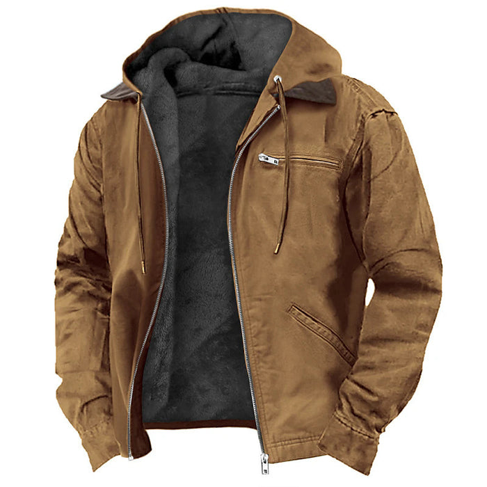 Joris | Fleece jas heren met capuchon, rits en borstzak