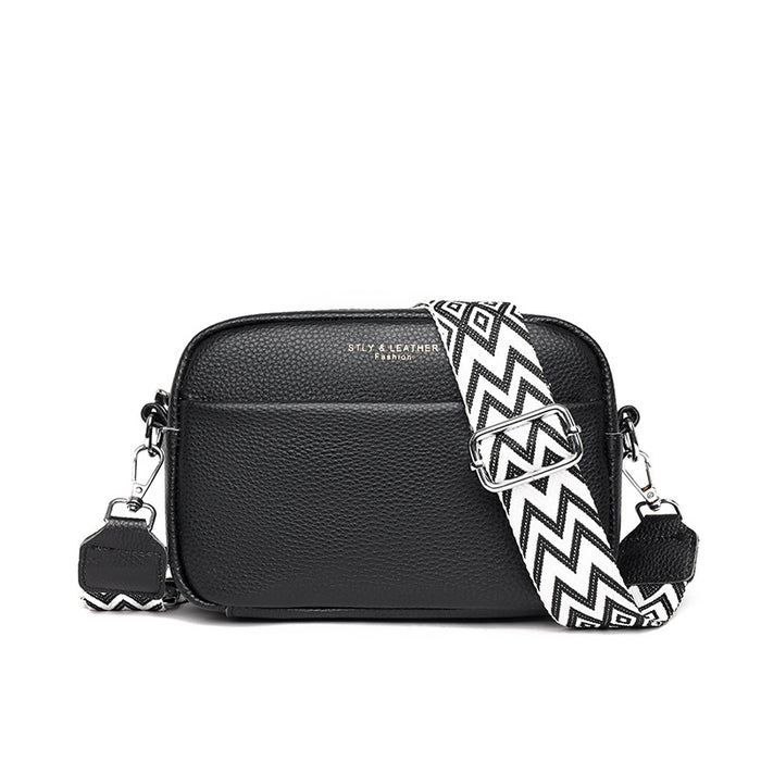 Fenna | Kleine leren crossbody tas met brede band