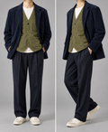 Heren Slim Fit Blazer met Reverskraag en Knoopsluiting