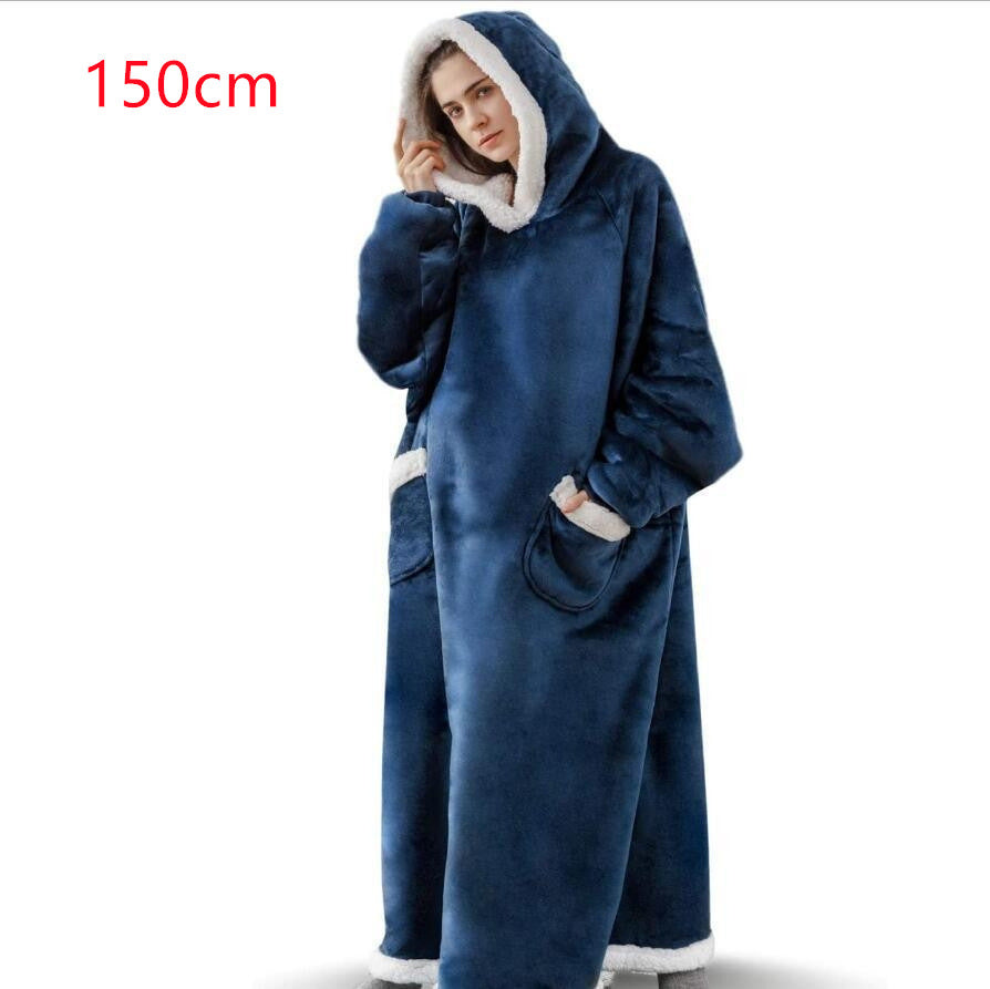 Oversized hoodie deken met sherpa capuchon