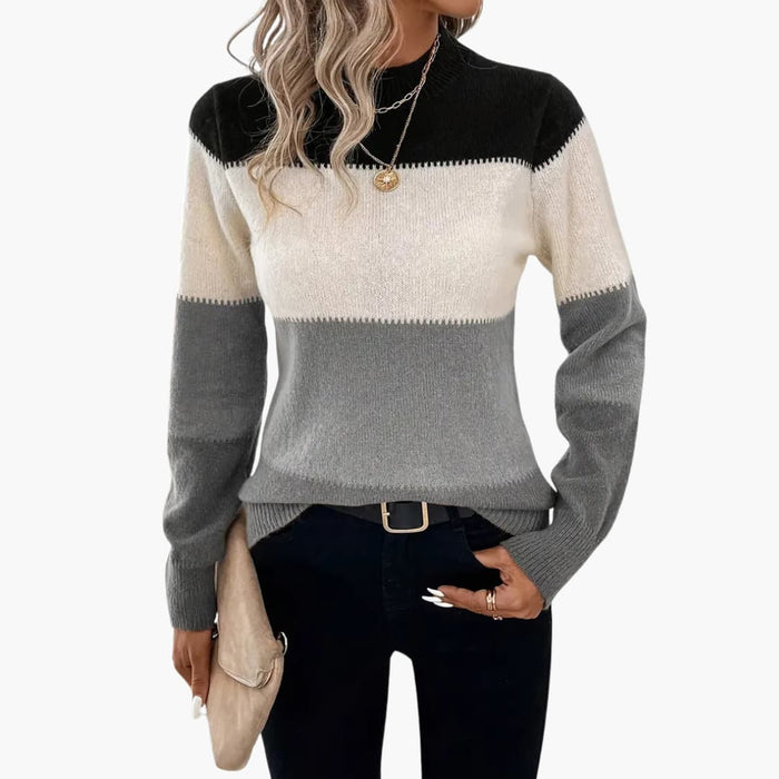 Dames Pullover met Kleurblok Ontwerp
