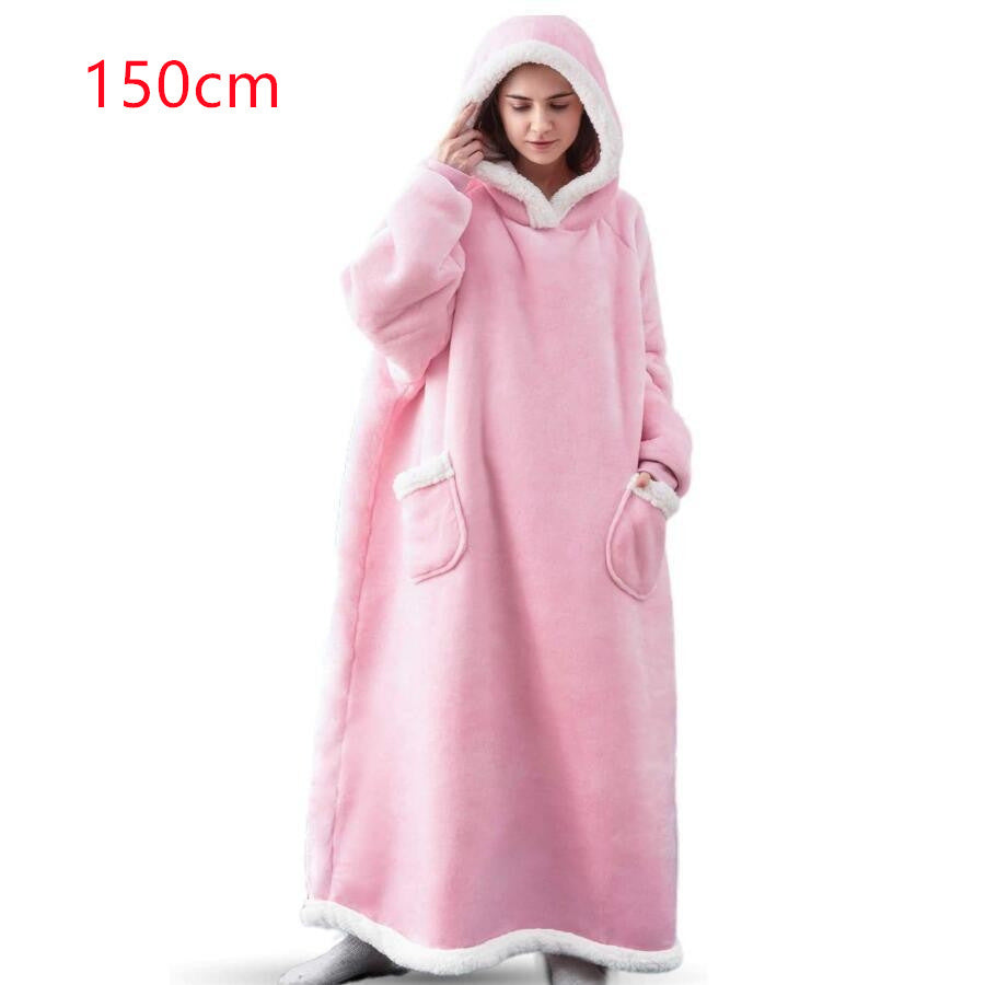 Oversized hoodie deken met sherpa capuchon