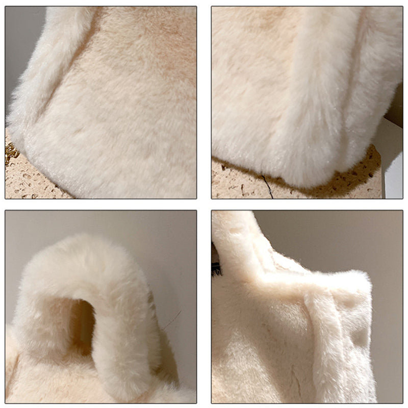 Pluizige teddy tas met kettinghengsel