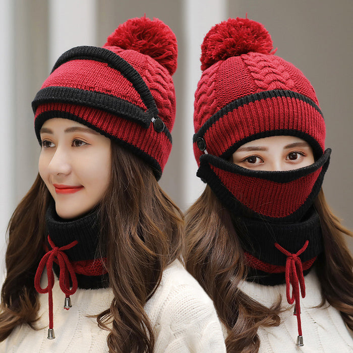 Lotte | Gebreide muts met mondkap en nekwarmer, set van 3